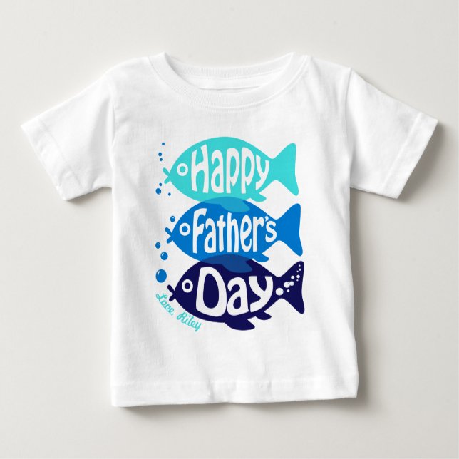Baby Boy Fathers day Romper with Fish (Front)