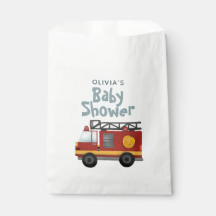Baby Boy Fire Truck Cute and Modern Baby Shower Favor Bag