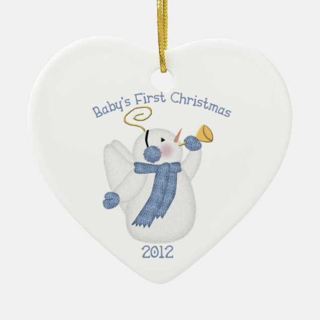Baby Boy First Christmas 2012 Ceramic Ornament (Front)