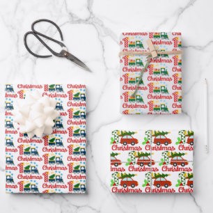 baby boy First Christmas Holiday tiled Wrapping Paper Sheets