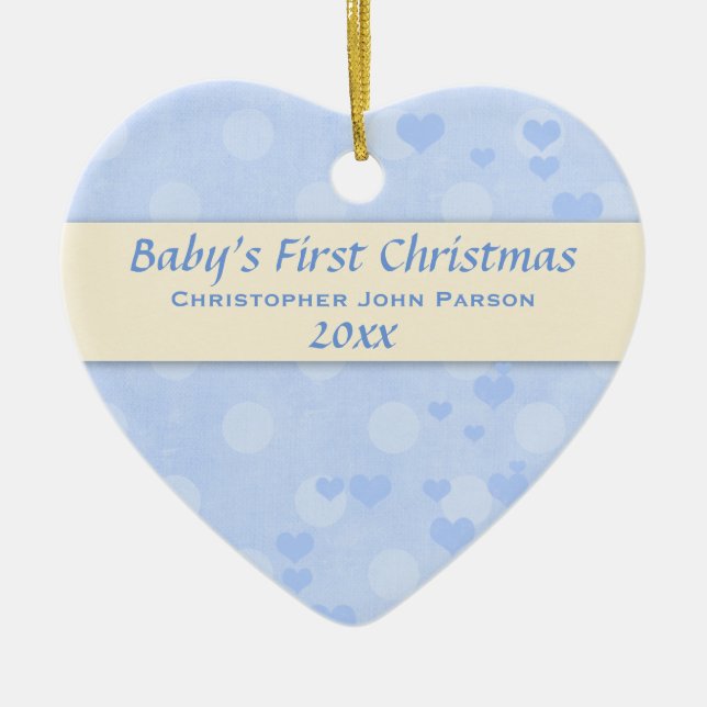 Baby Boy First Christmas Ornament (Front)