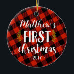 Baby Boy First Christmas Ornament<br><div class="desc">Baby Boy First Christmas Ornament</div>