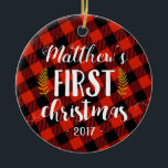 Baby Boy First Christmas Ornament<br><div class="desc">Baby Boy First Christmas Ornament</div>
