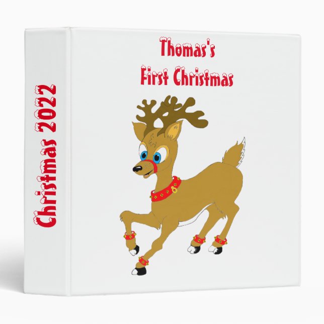 Baby Boy First Christmas Photo Binder (Front/Spine)