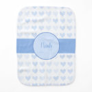 Baby Boy First Name Blue Monogram Heart Pattern Baby Burp Cloth Baby Boy First Name Blue Monogram Heart Pattern Baby Burp Cloth