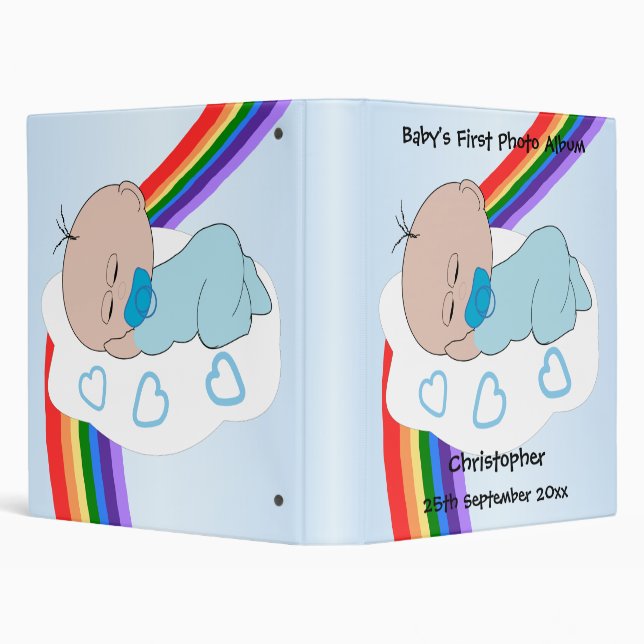 Baby Boy First Photo Album 3 Ring Binder (Background)