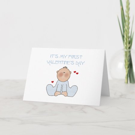 Baby Boy First Valentine's Day Holiday Card