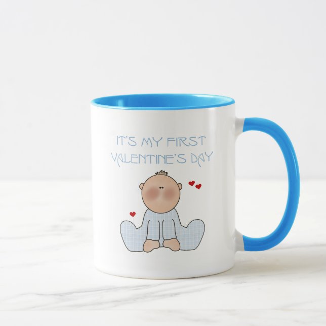 Baby Boy First Valentine's Day Mug (Right)