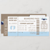 Baby Boy Flight Ticket Invitation Customizable (Front/Back)