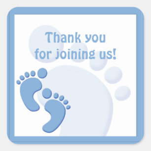 Baby Boy Footprint Little Feet Party Favor Sticker