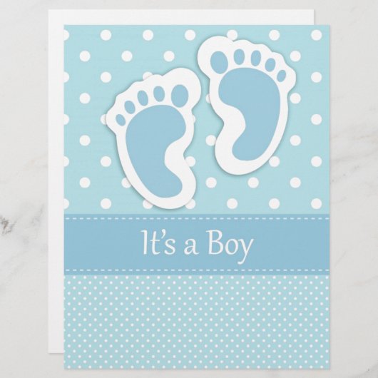Baby Boy Footprints Adorable (Front/Back)