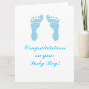 "Baby Boy Footprints" Big 8.5"x11" Card