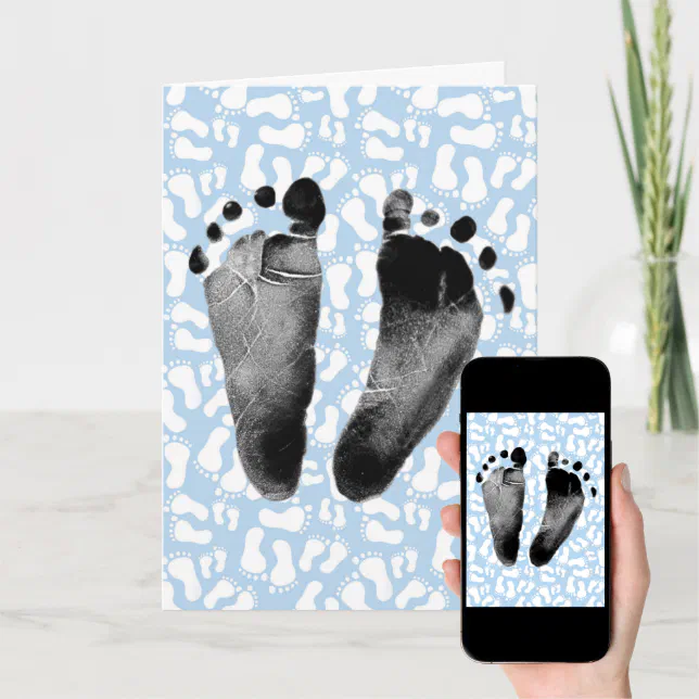 Baby Boy Footprints Card Zazzle