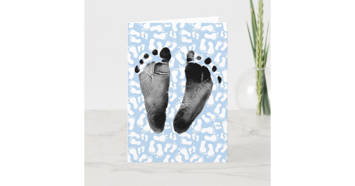 Baby Boy Footprints Card Zazzle