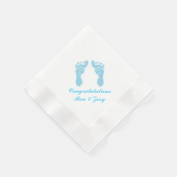 "baby Boy Footprints" Paper Napkins by iHave2Say at Zazzle