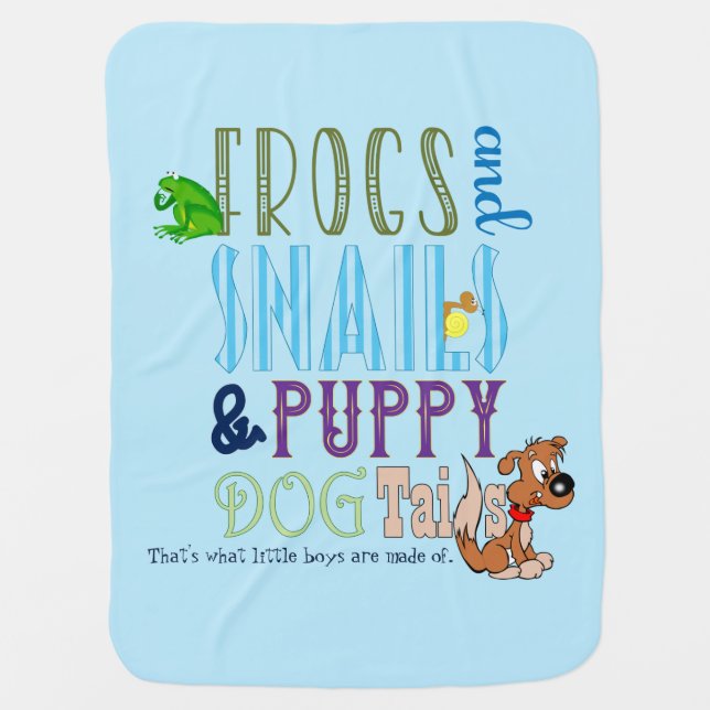 Baby Boy Frogs Snails Puppy Dog Tails Blanket (Front)