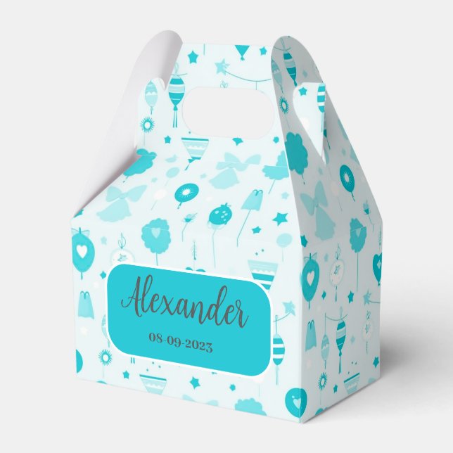 Baby Boy Gender Reveal Favor Boxes (Front Side)