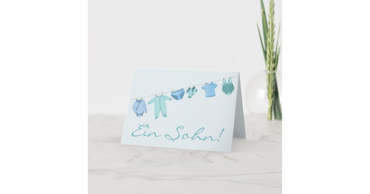 Baby Boy German Congratulations Card | Zazzle