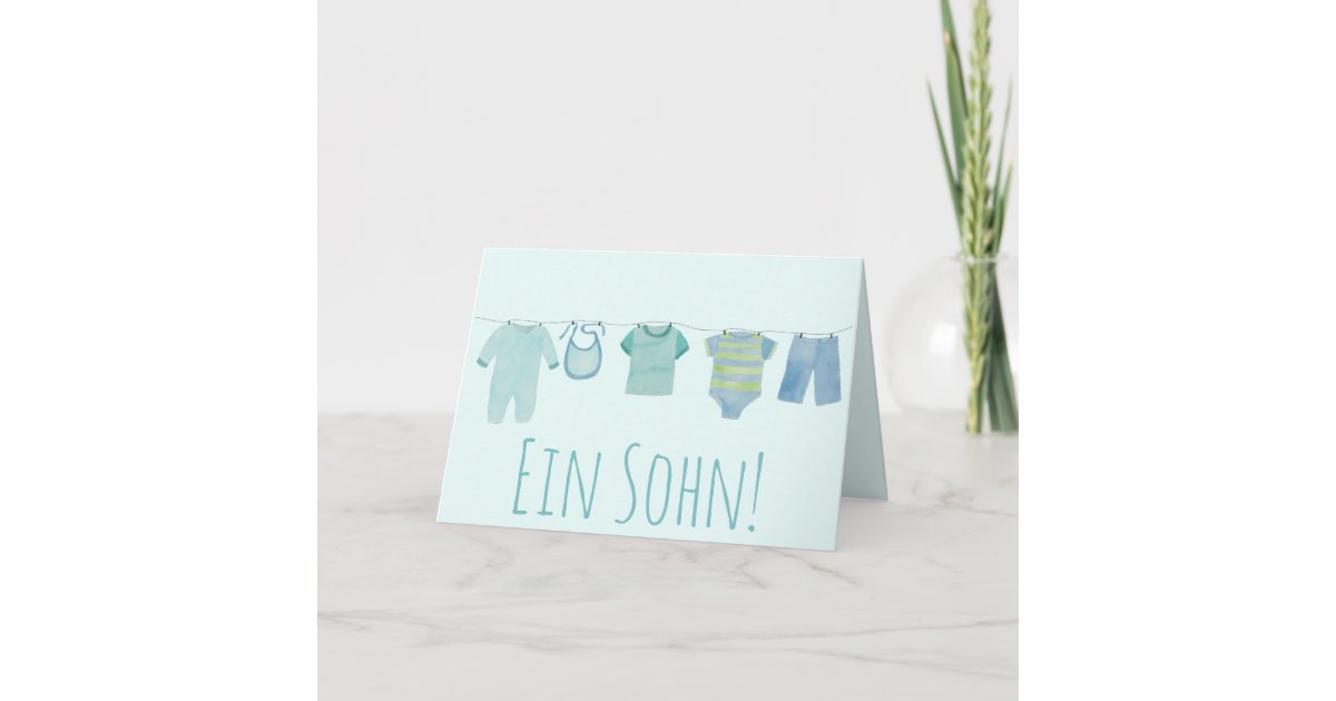 Baby Boy German Congratulations Card | Zazzle