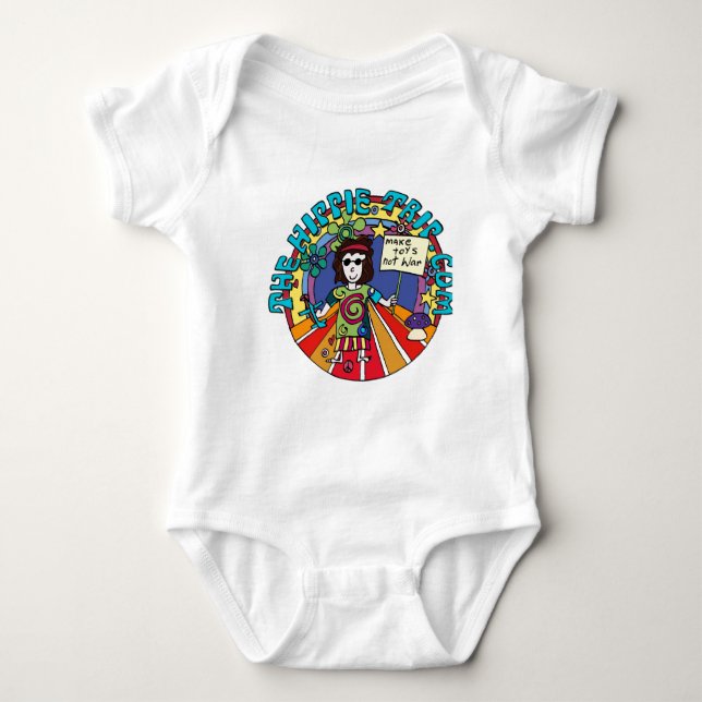 Baby Boy gets his Hippie On! Baby Bodysuit (Front)