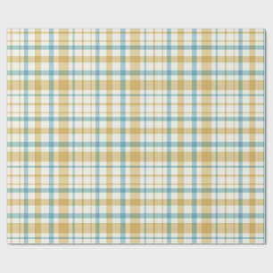 Baby Boy Gift Wrap Blue Gingham Check