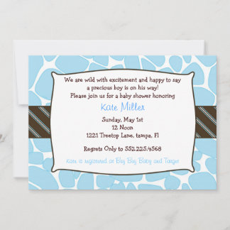Baby Boy Giraffe shower invitation