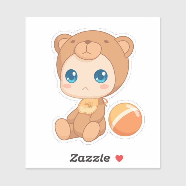 Baby Boy Girl Bear Jumpsuit Sticker (Sheet)