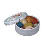 Baby Boy Girl Blue Christening Baptism Cross Favor Jelly Belly Candy Tin (Opened)