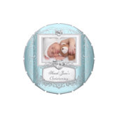 Baby Boy Girl Blue Christening Baptism Cross Favor Jelly Belly Candy Tin (Top)