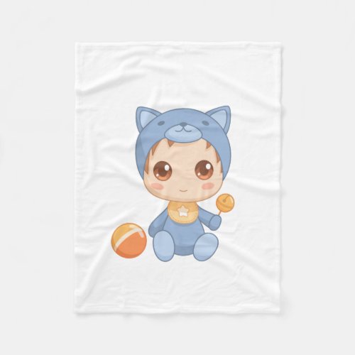 Baby Boy Girl Cat Jumpsuit Fleece Blanket