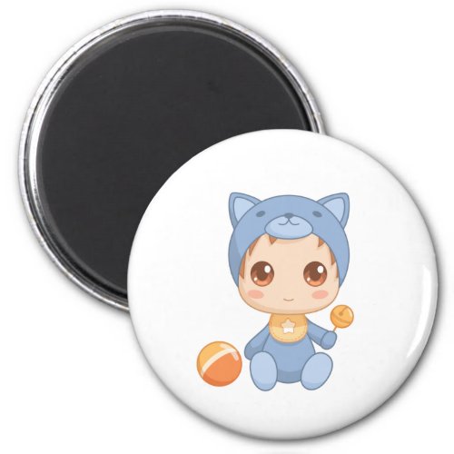 Baby Boy Girl Cat Jumpsuit Magnet
