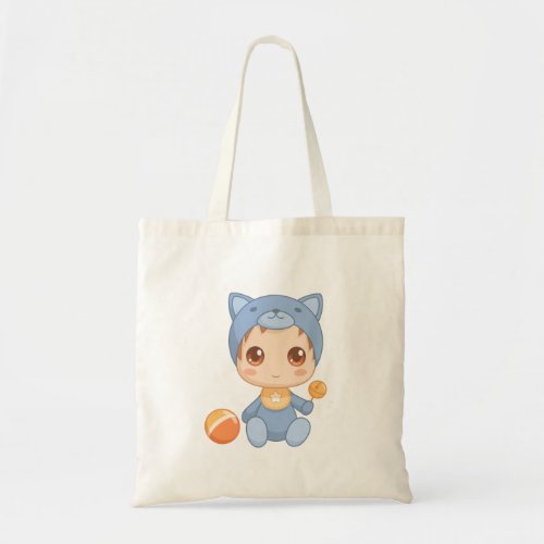 Baby Boy Girl Cat Jumpsuit Tote Bag