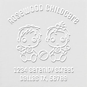 Baby Boy Girl Childcare Daycare Address Embosser