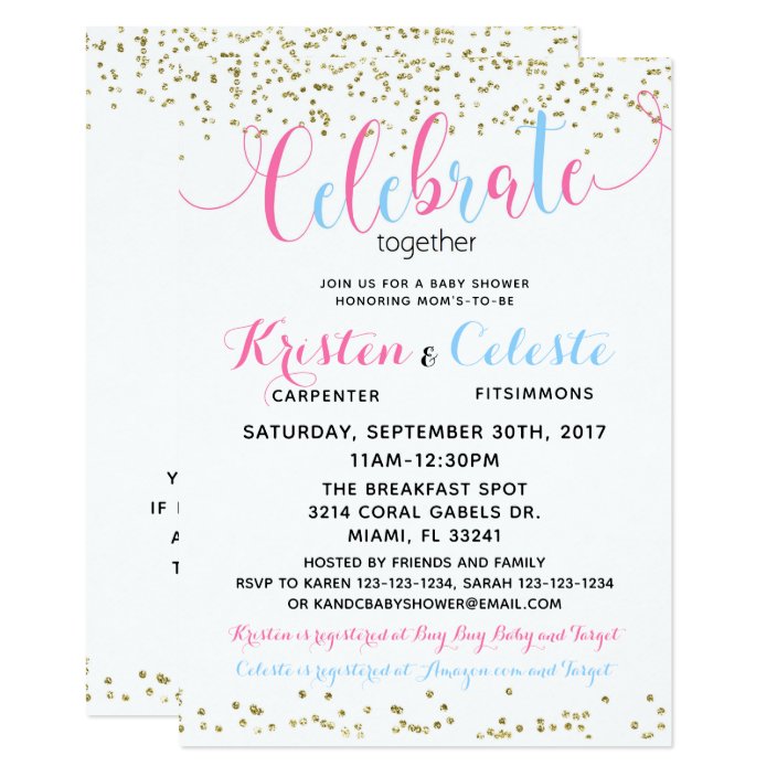 baby boy girl combined joint friends baby shower invitation  zazzle