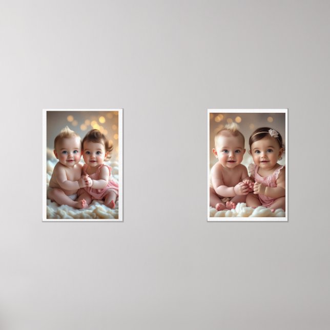 Baby Boy & Girl Holding Hands Wall Art Sets (Front)