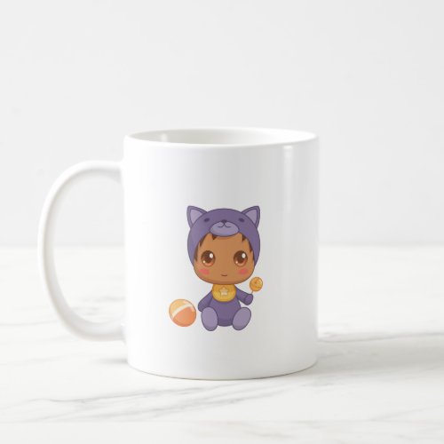 Baby Boy Girl Purple Cat Jumpsuit Coffee Mug