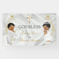 Baby Boy & Girl Twins Baptism Christening Ethnic B
