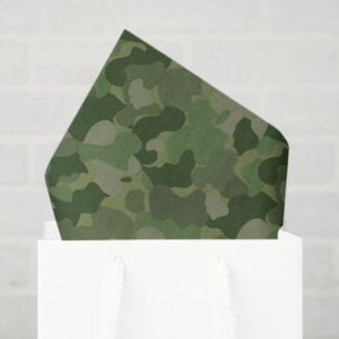 baby boy green camo pattern tissue paper