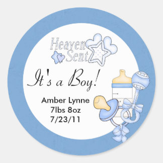 Baby Boy Heaven Sent Customizable Stickers