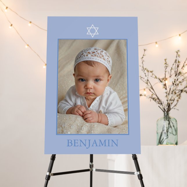 Baby Boy Hebrew Naming Ceremony Jewish Foam Board (In Situ (Stand))