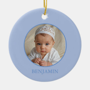 Baby Boy Hebrew Naming Ceremony Jewish Photo Ceramic Ornament