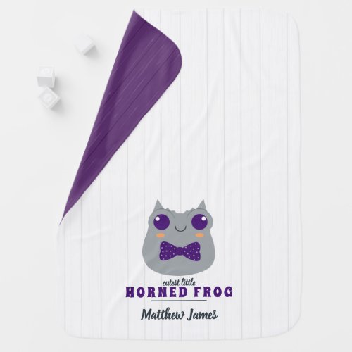 Baby Boy Horned Frog Purple Baby Blanket