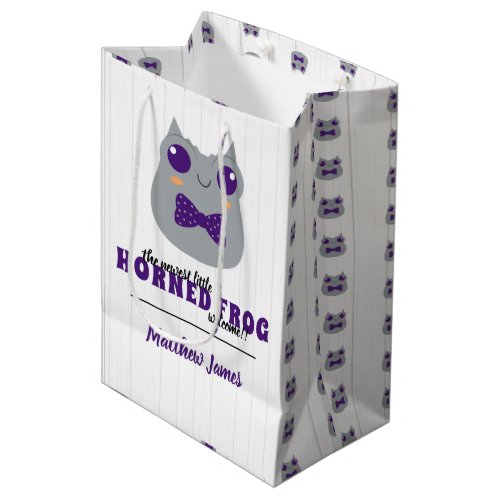 Baby Boy Horned Frog Purple Medium Gift Bag