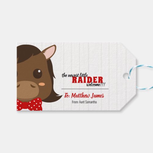 Baby Boy Horse Red Gift Tags