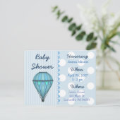 Baby Boy Hot Air Balloon Baby Shower Invitation (Standing Front)