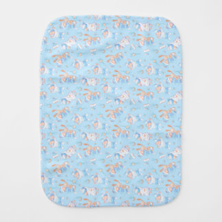 Baby Boy Hugging Bunny I Love Mom Heart Burp Cloth