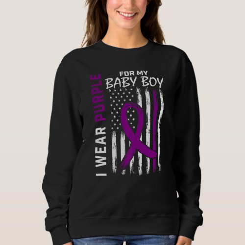 Baby Boy I Wear Purple For My Son Epilepsy Awarene Sweatshirt