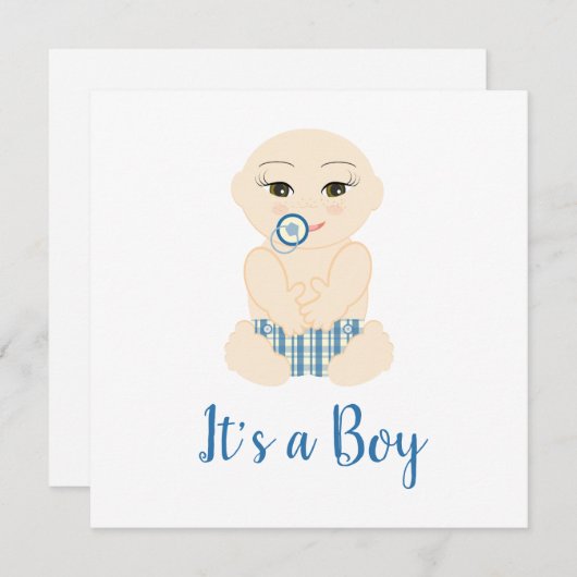 Baby Boy Illustration in Blue Shades Design (Front/Back)