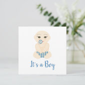 Baby Boy Illustration in Blue Shades Design (Standing Front)