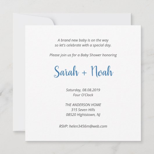 Baby Boy Illustration in Blue Shades Design (Back)